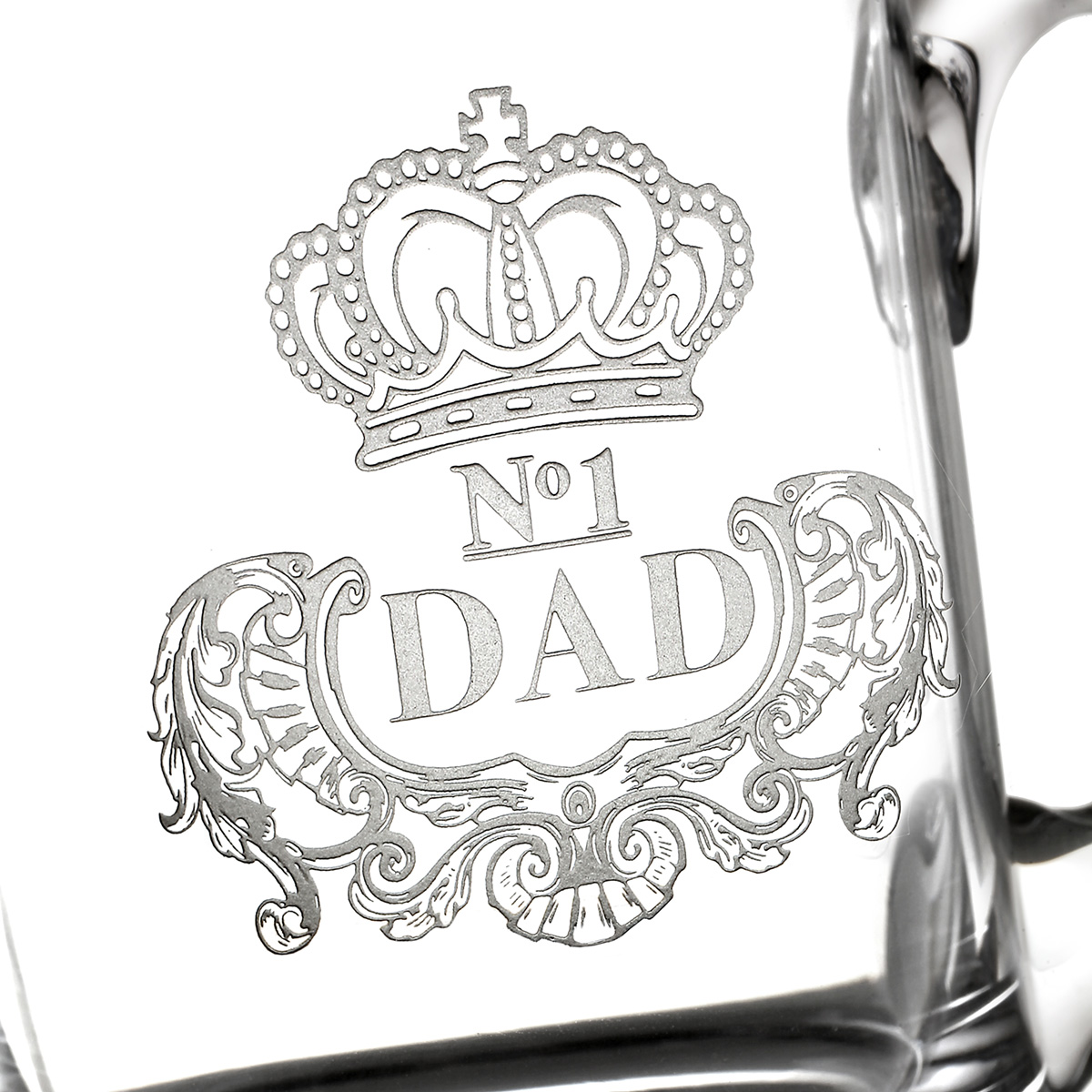 No.1 DAD - Handgefertigtes One Pint Bierglas - Kristallglas mit Gravur