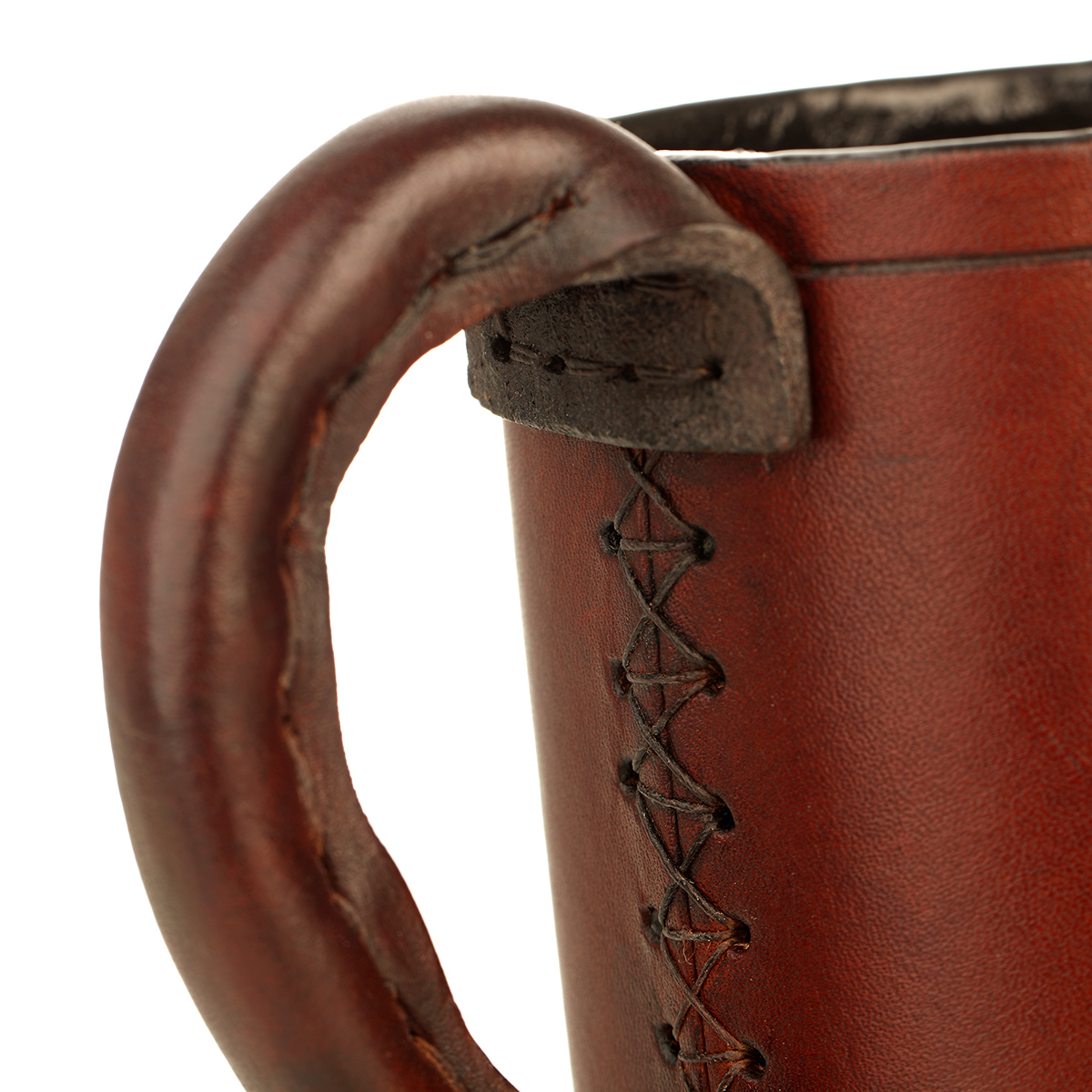 Medieval Jack - 1 Pint Mittelalter Leder Bierkrug aus England - dunkelbraun