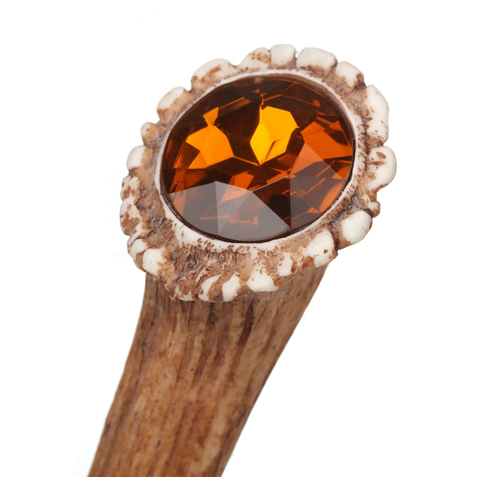 Cairngorm Sgian Dubh in Hirschhorn-Optik mit Kristall – Handgefertigt in Schottland