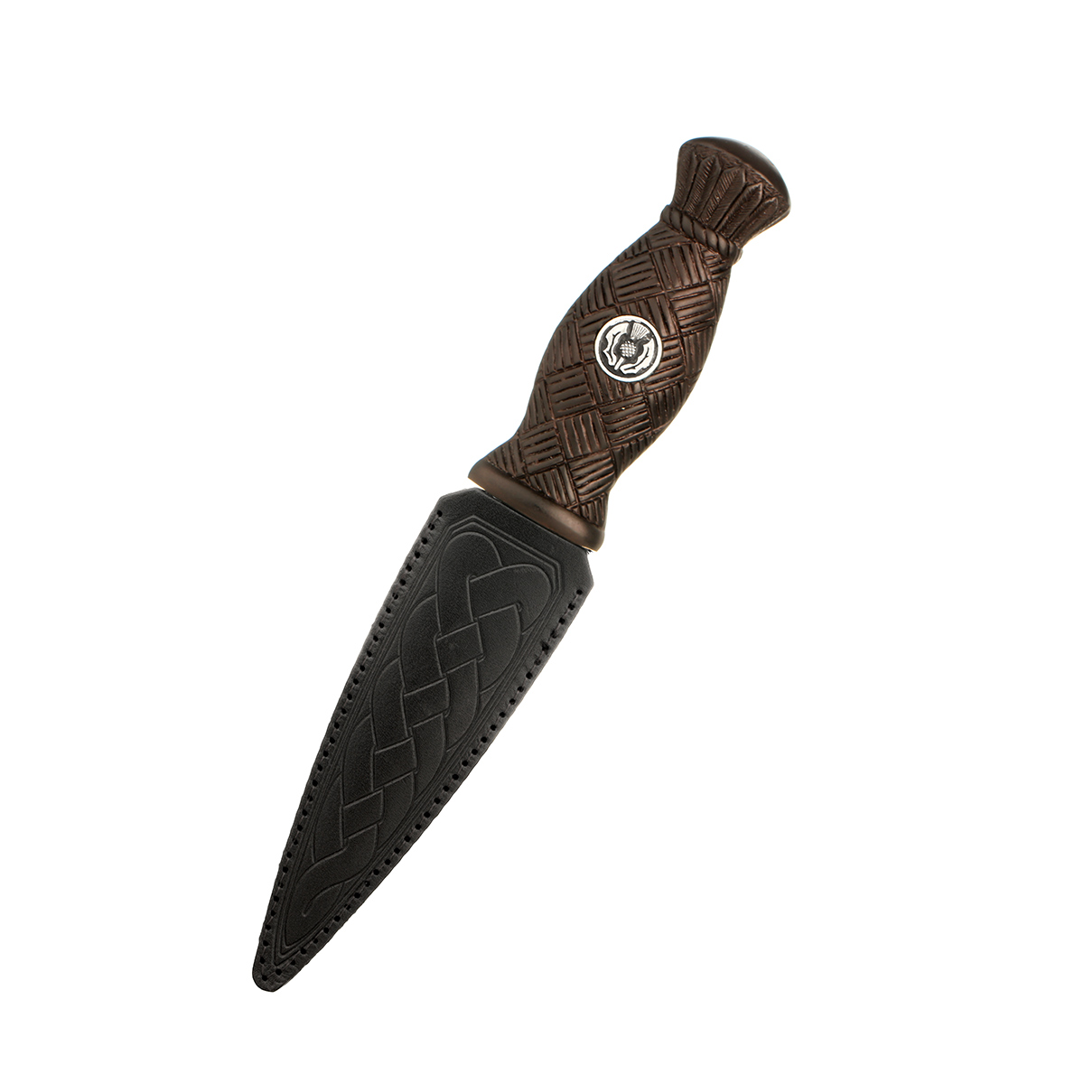 sgian-dubh-distel-schottland-1 Thistle Daywear Sgian Dubh - Schottische Distel - Edelstahl mit Lederscheide