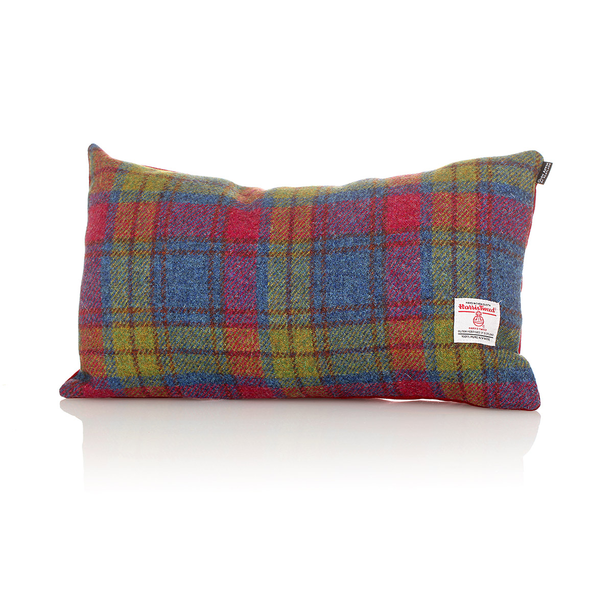 Harris Tweed Kissen aus Schottland in Multi Color Tartan - 25 x 45 cm