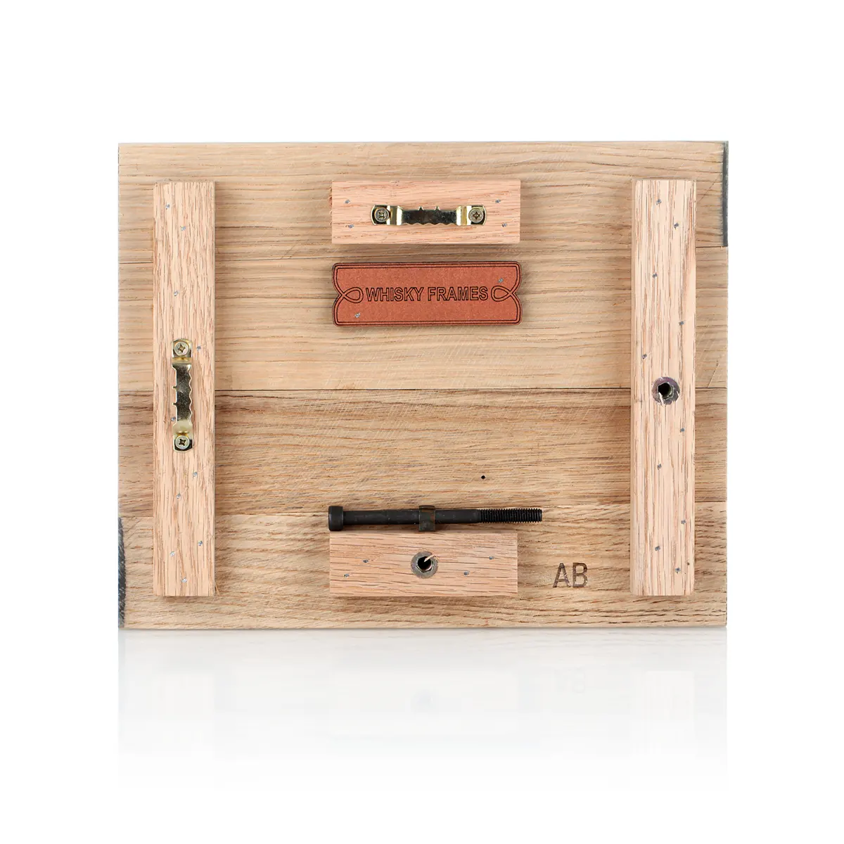 Whiskyfass-Fotorahmen 13x18 cm - Handgefertigt aus recyceltem Fassholz (Eiche)