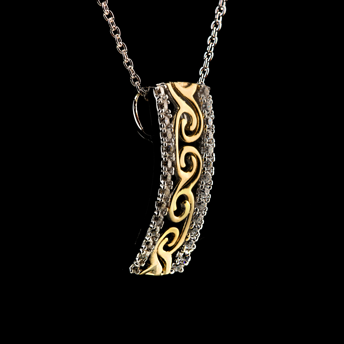 Celtic Wave - Keltische Kette aus Irland - Silber & Gold