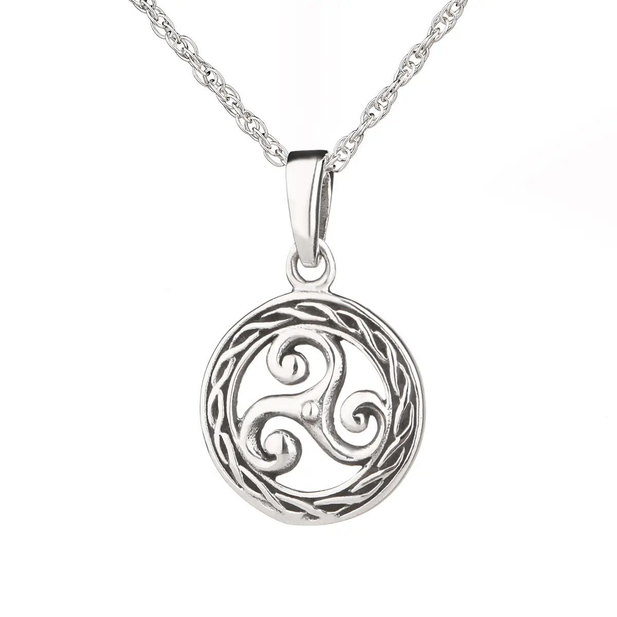 Keltische Triskele Kette aus Sterling Silber - Made in Scotland