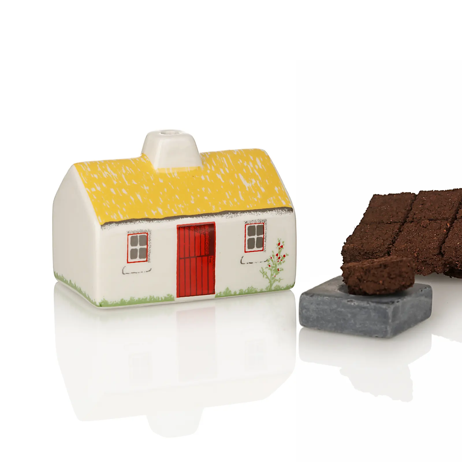 Irish Cottage Torfduft-Set aus Keramik, mit Steinbrenner und Torfsoden