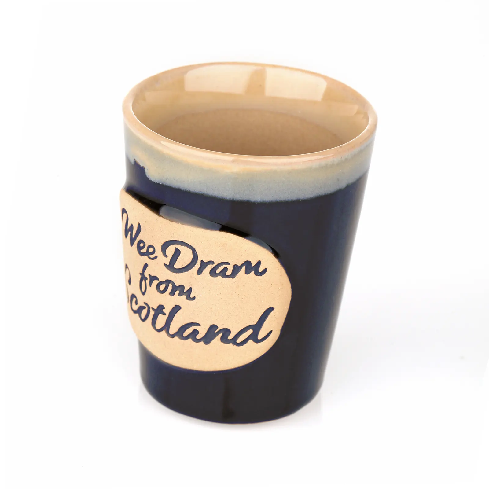 A Wee Dram From Scotland - Shotbecher aus Keramik in blau A Wee Dram From Scotland - Shotbecher aus Keramik in blau