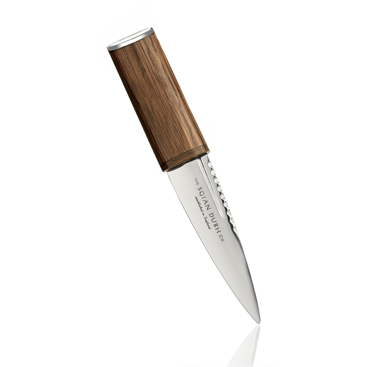 Bog Oak Sgian Dubh aus Schottland - Mooreiche Holz &  Edelstahl mit Lederscheide