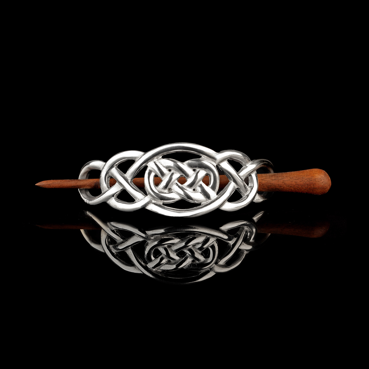 Celtic Rosewood - Keltische Haarspange mit Stab aus Palisander
