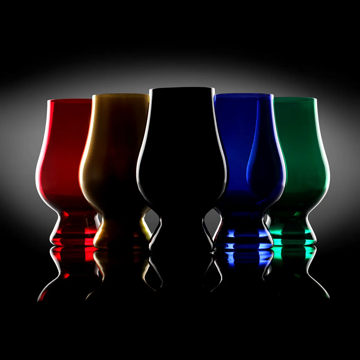 Coloured Glencairn Glas  - Weiß - für Blind Whisky Tasting