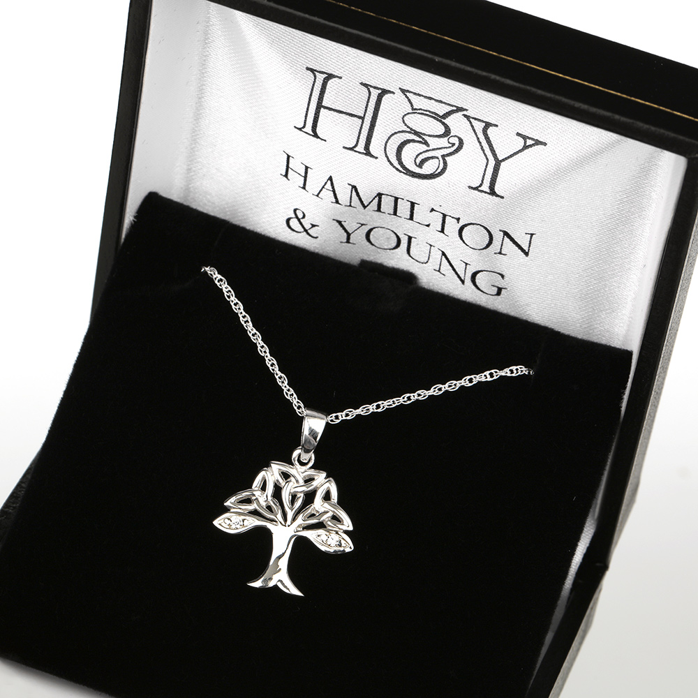 lebensbaum-kette-silber-hamilton-002 Trinity Tree of Life - Keltische Lebensbaum Kette aus Schottland - Silber & Kristall