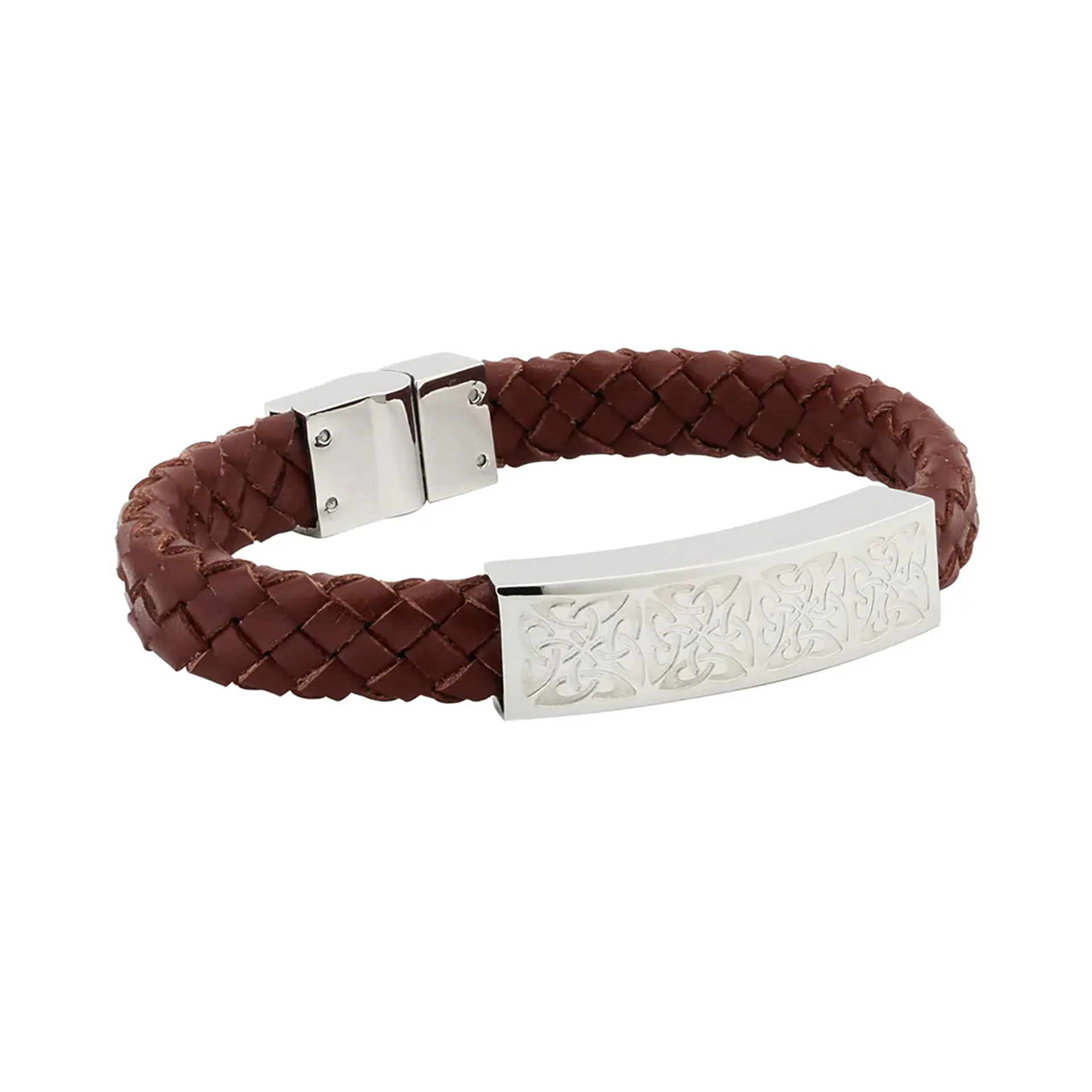 Celtic Knots - Keltisches Leder & Edelstahl Armband aus Irland