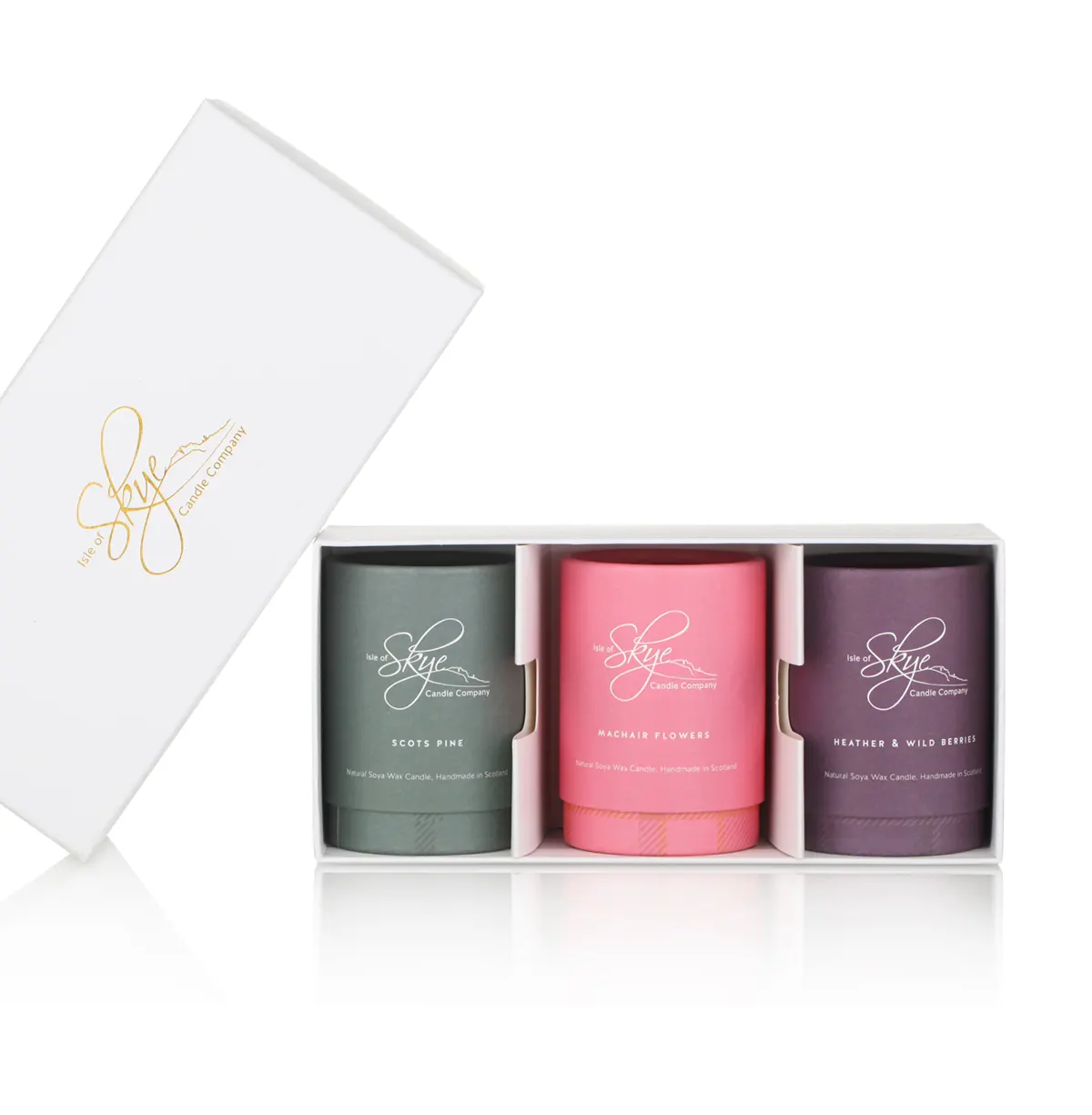 Isle of Skye Candles - Wee Scottish Collection: 3 Duftkerzen Geschenkset: Machair Flowers,  Heather & Wild Berries, Scots Pine