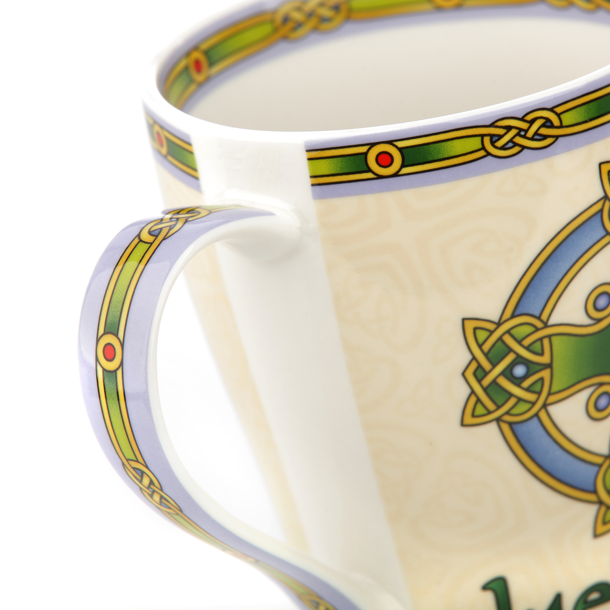 Irish Cross Mug - Kaffeebecher mit keltischem Kreuz & Irland Schriftzug
