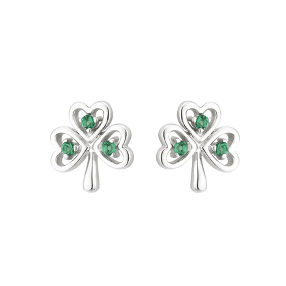 Crystal Irish Shamrock Ohrstecker aus Irland - Sterling Silber & Kristall