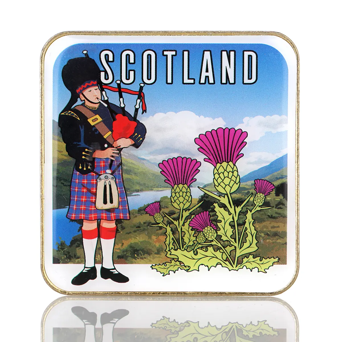Scottish Piper Deko Magnet / Kühlschrankmagnet aus Schottland - Metall & Emaille Scottish Piper Deko Magnet / Kühlschrankmagnet aus Schottland - Metall & Emaille