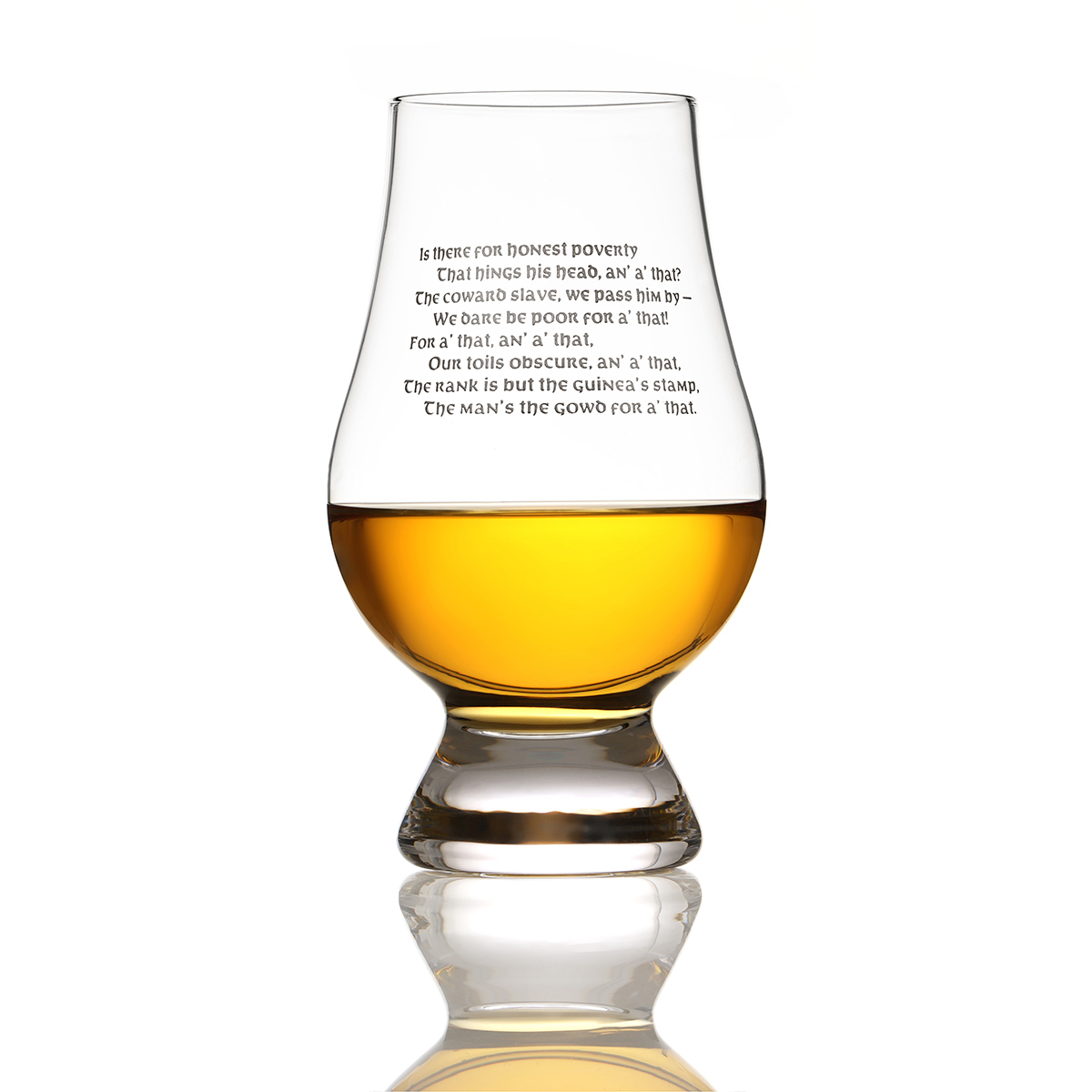 Glencairn Whisky Tasting Glas mit Robert Burns Gravur 'A Man's a Man'