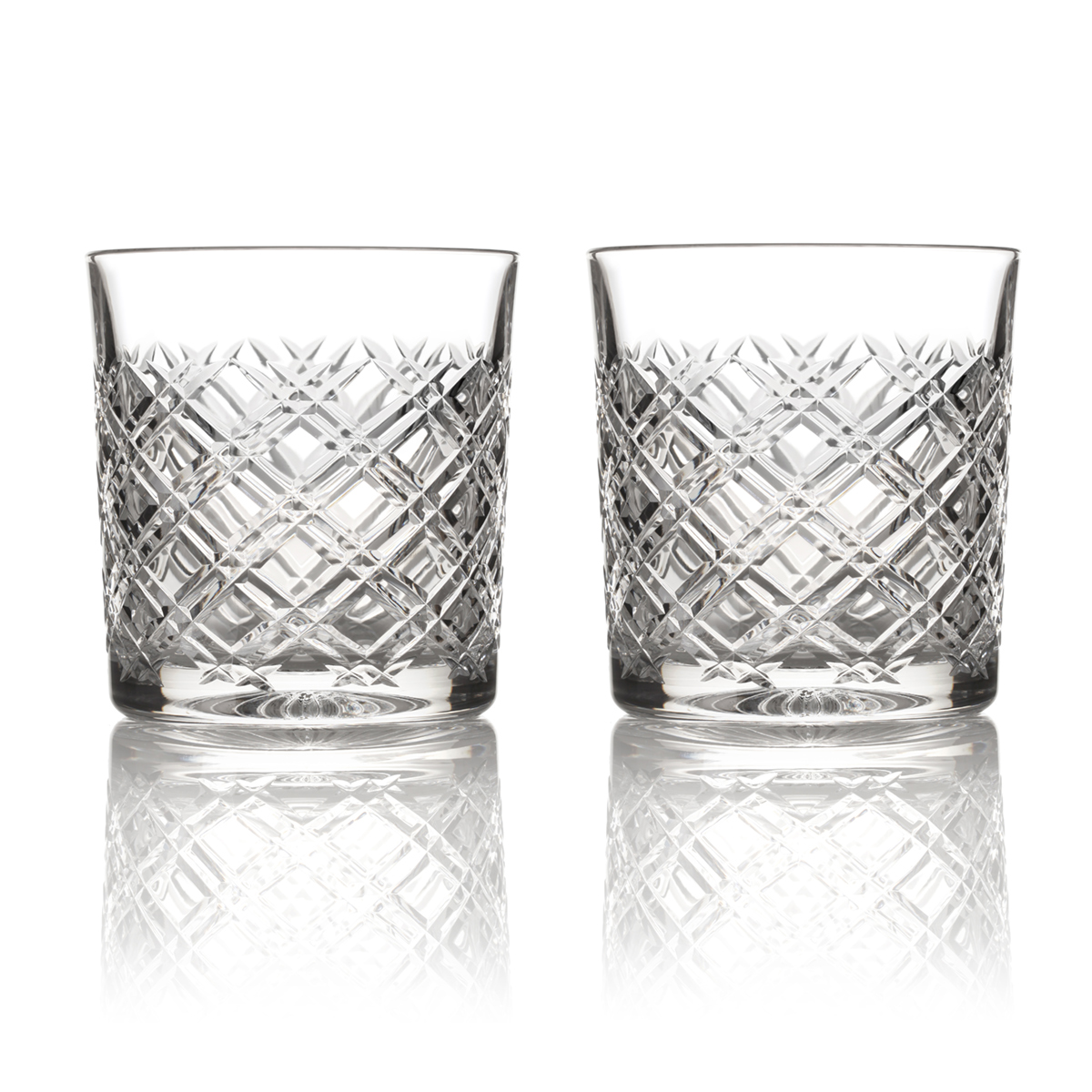 Tartan - 2 x Whisky Tumbler - Handgefertigt aus Kristallglas