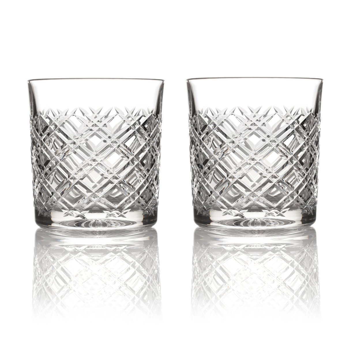 whisky-glas-tumbler-kristall-schotlland-tartan-001a Tartan - 2 x Whisky Tumbler - Handgefertigt aus Kristallglas