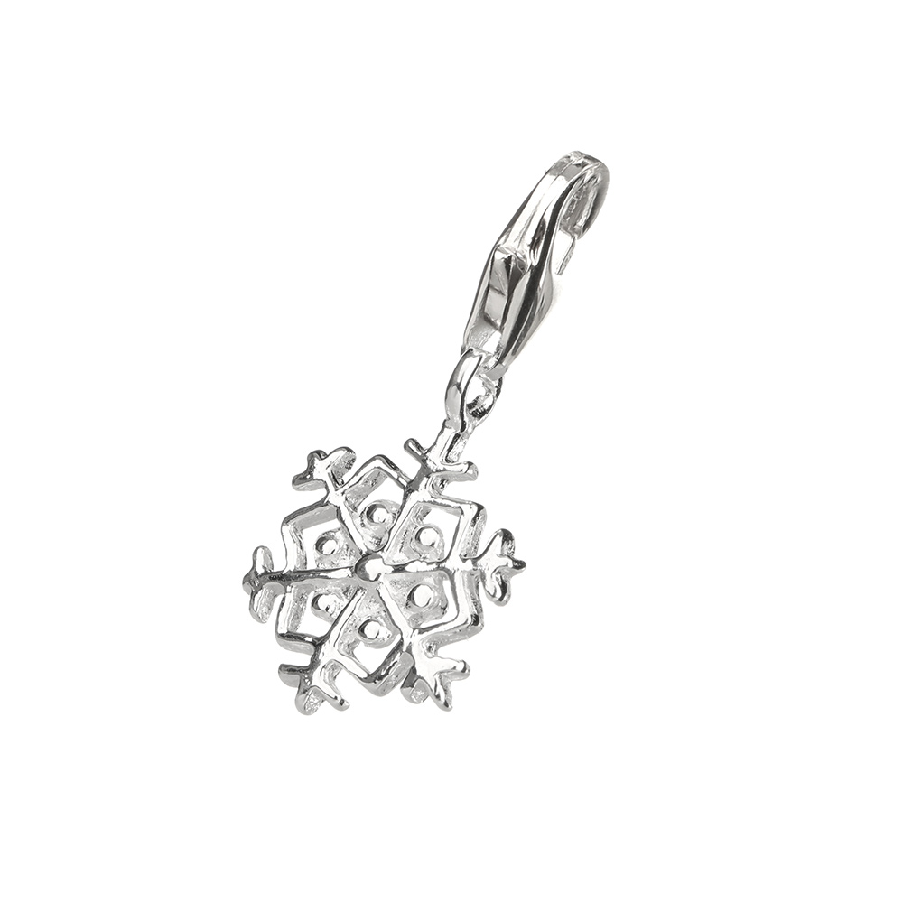 Silver Snowflake Charm - Schottische Outlander Schneeflocke - Sterling Silber