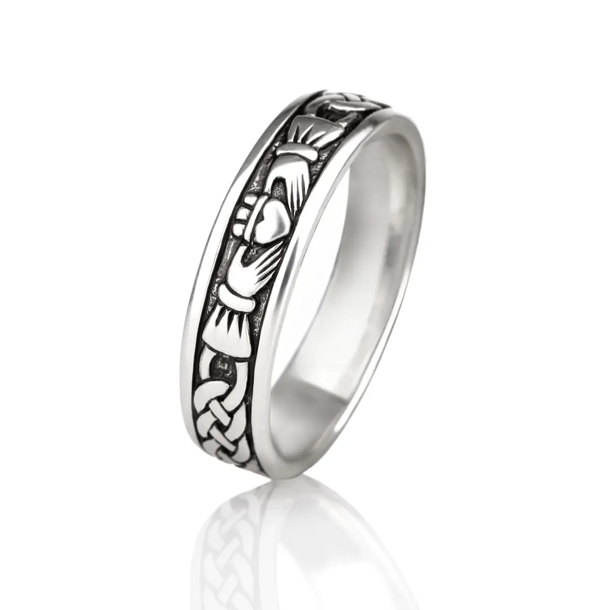 Ladies Claddagh Ring aus Sterling Silber - handgefertigt in Irland