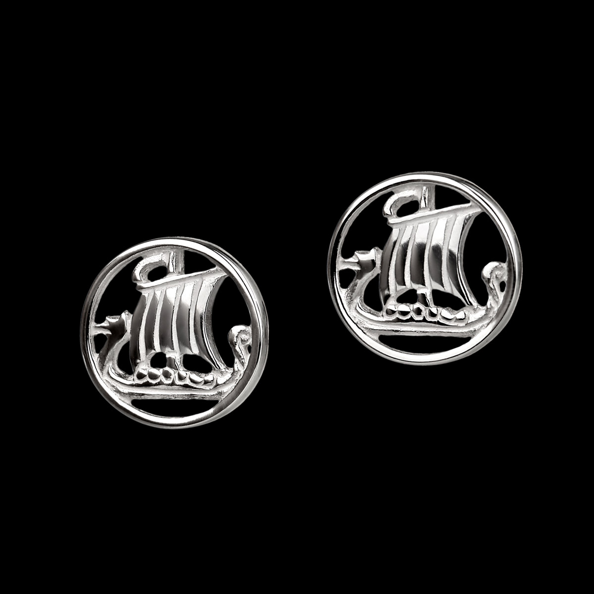 ohrringe-wikinger-boot-schiff-silber-shetland-003 Wikingerschiff / Langschiff - Ohrstecker - Sterling Silber Made in Shetland