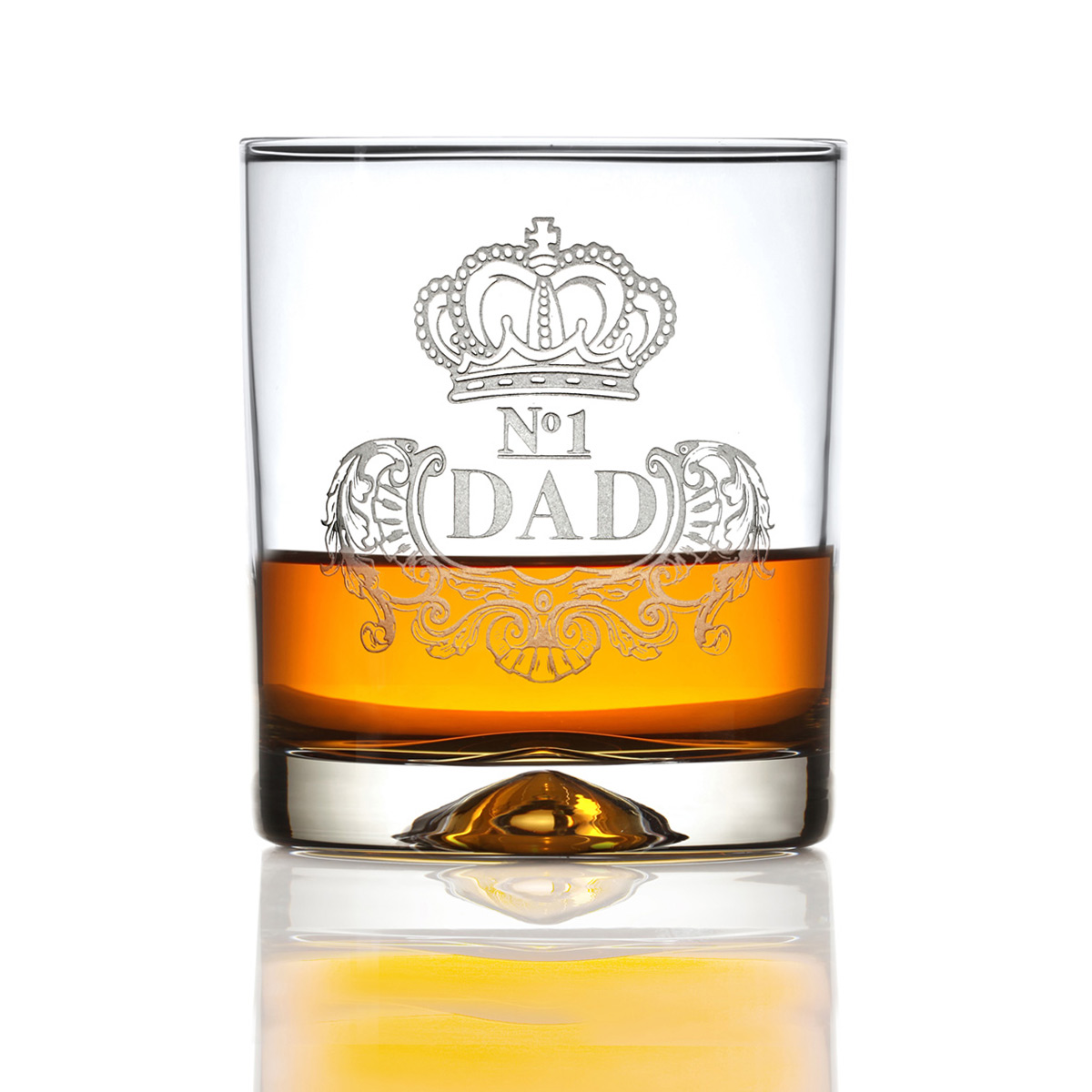 No.1 DAD - Handgefertigter Whisky Tumbler aus Kristallglas mit Gravur