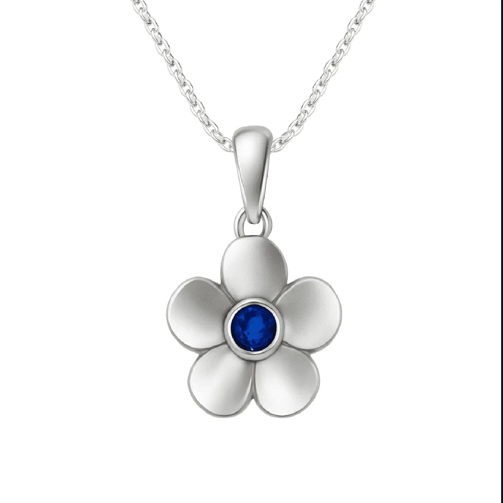 Schottischer Forget Me Not Anhänger aus Sterlingsilber mit Saphir