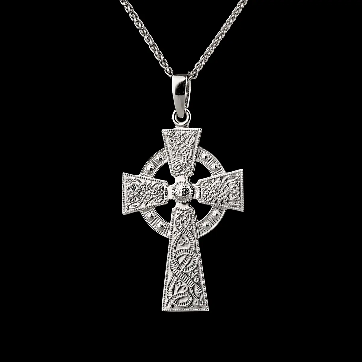 Celtic Warrior Cross - keltisches Kreuz Anhänger & Kette aus Irland