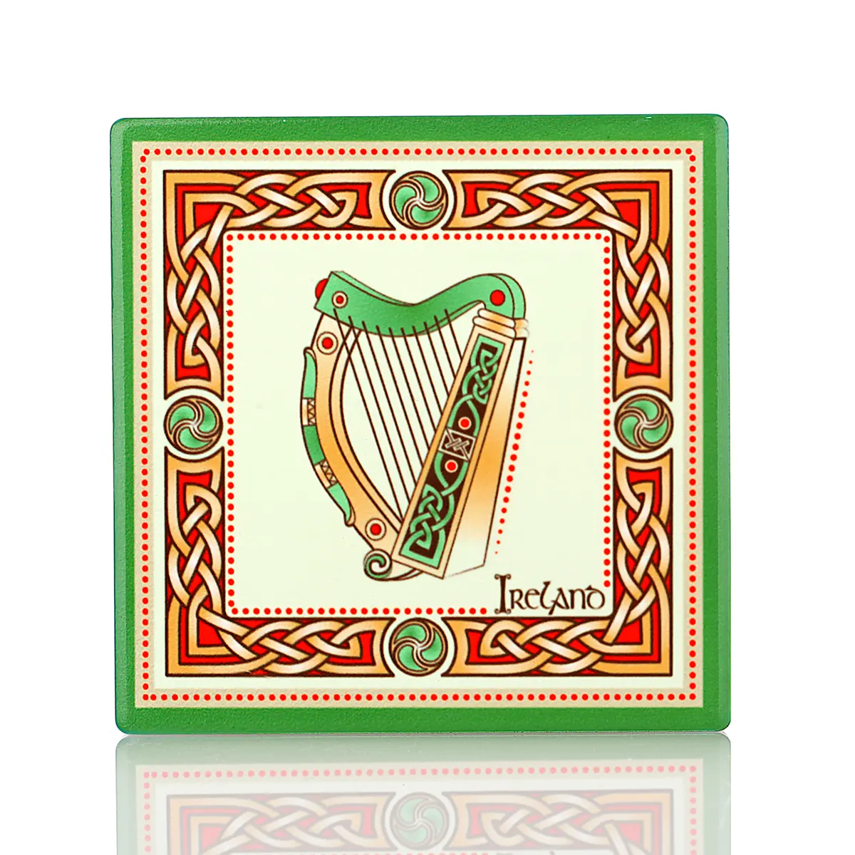 Irish Harp Coaster - Keltischer Keramik-Getränkeuntersetzer mit irischer Harfe Irish Harp Coaster - Keltischer Keramik-Getränkeuntersetzer mit irischer Harfe