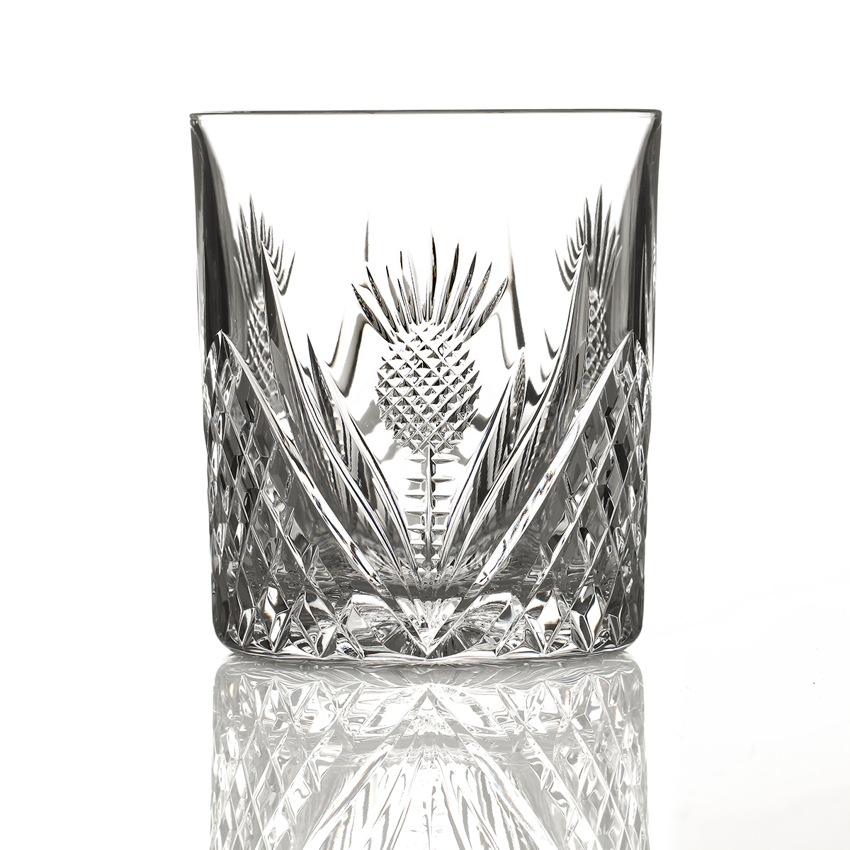 Schottische Distel - Kristall Whiskyglas aus Schottland - mit Diamantschliff