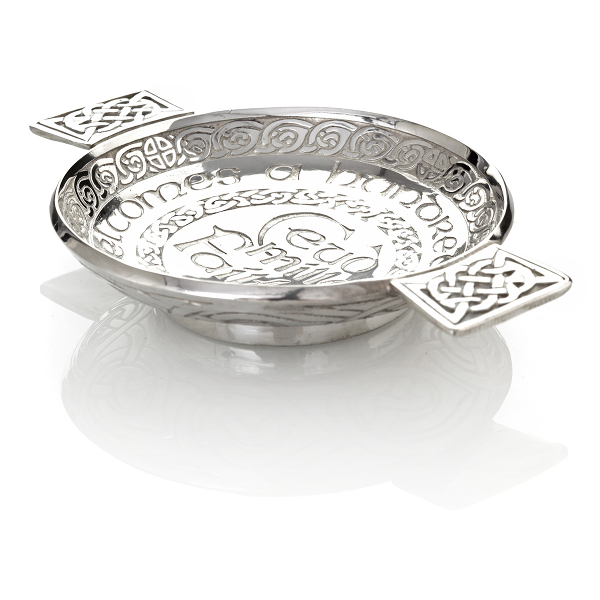 quaich-keltisch-schottisch-zinn-pewter-014 Ceud Mìle Fàilte / tausendfach Willkommen - original schottischer Whisky Quaich