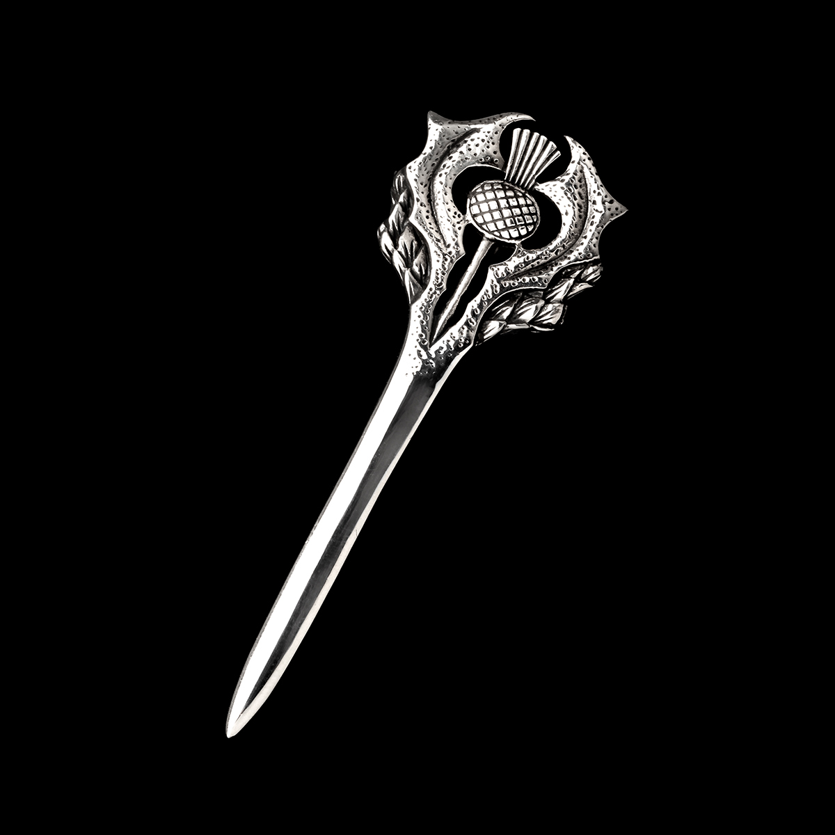 Kilt-pin-schottische-distel-thistle-silber-schottland-002 Schottische Distel - Handgefertigter Highland Kilt Pin aus Sterling Silber