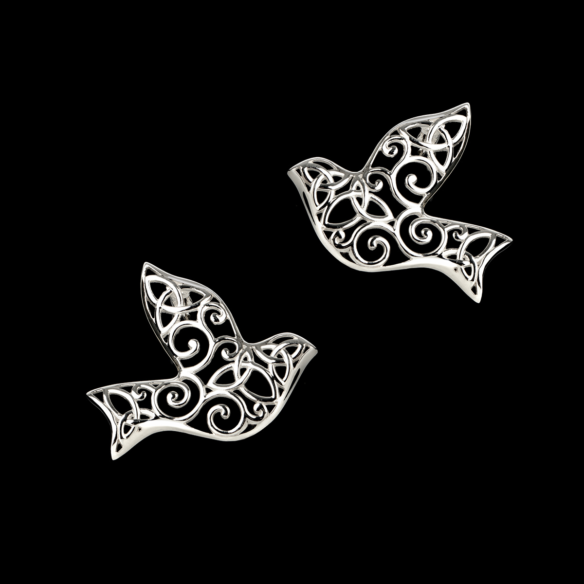 iona-taube-schottland-ohr-stecker-001 Iona Abbey Dove Ohrstecker - keltisch inspirierte Tauben aus Sterling Silber