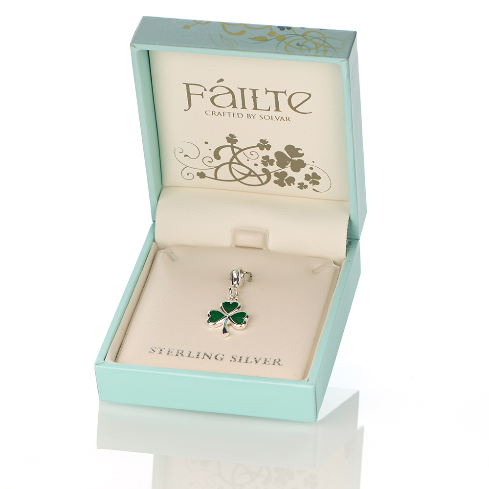 irish-shamrock-charm-bettelarmband-sterling-silber-001 The Irish Shamrock - Charm aus Sterling Silber - handgefertigt in Irland