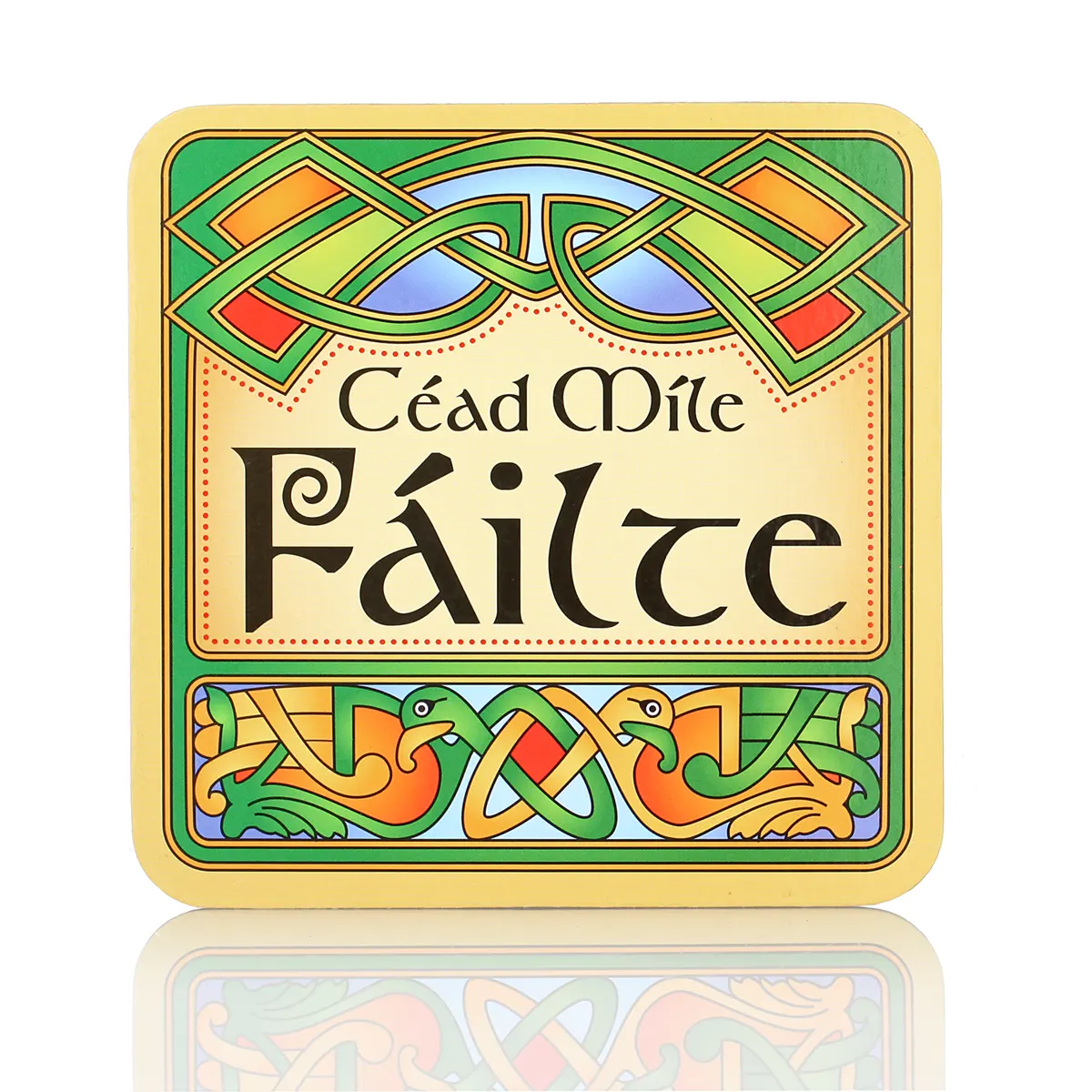 Céad Míle Fáilte Coaster - Keltischer Holz-Getränkeuntersetzer aus Irland Céad Míle Fáilte Coaster - Keltischer Holz-Getränkeuntersetzer aus Irland