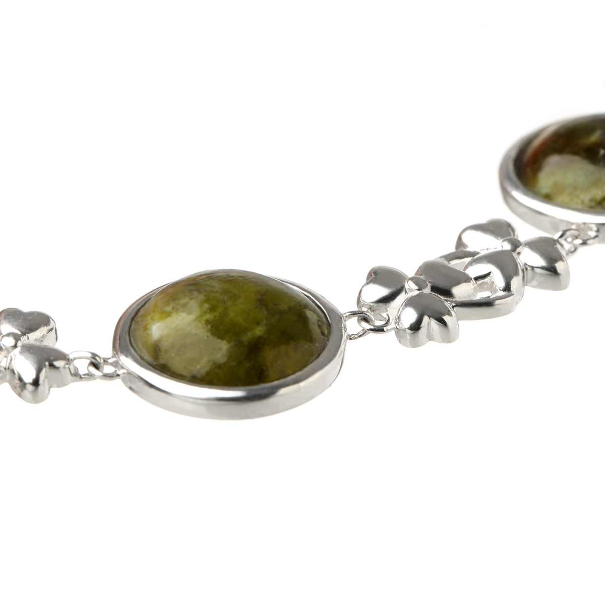 irland-connemara-marmor-armband-silber-009liRN5fvi33CQZ Irish Shamrock Armband aus Sterlingsilber mit Kleeblättern aus Connemara Marmor