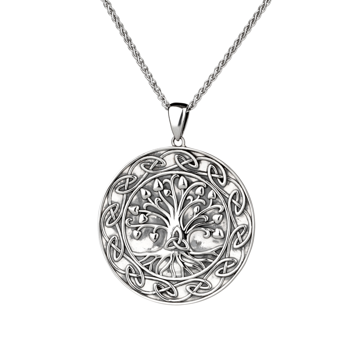 Lebensbaum Medaillon aus Irland - Sterling Silber mit keltischen Ornamenten