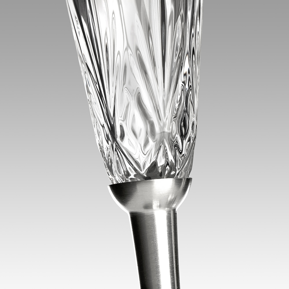 irische Champagner Gläser -  Kristallglas & Zinnfuß - Handgefertigt in Irland