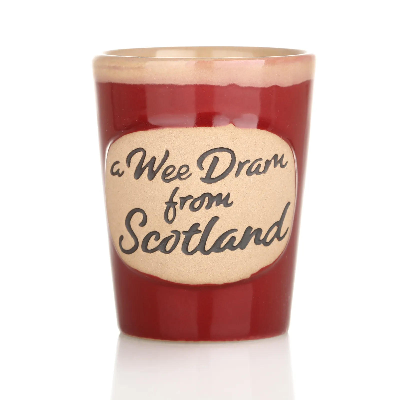 A Wee Dram From Scotland - Shotbecher aus Keramik in rot