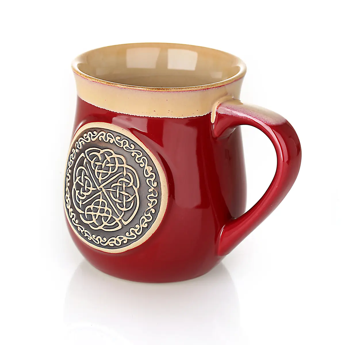 Celtic Circle Stoneware Mug - keltischer Kaffeebecher aus Schottland - Rot