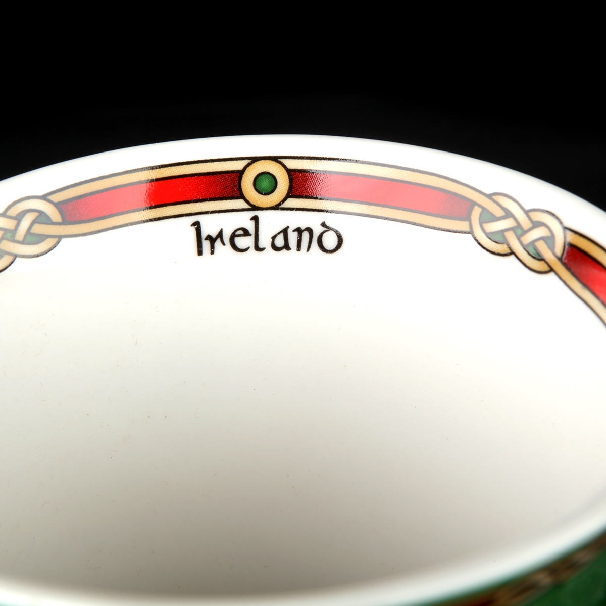 Kaffeebecher-Mug-irland-irish-shamrock-kleeblatt-017 Cead Mile Failte Shamrock Mug - Irischer Kaffeebecher mit Kleeblättern & keltischen Mustern