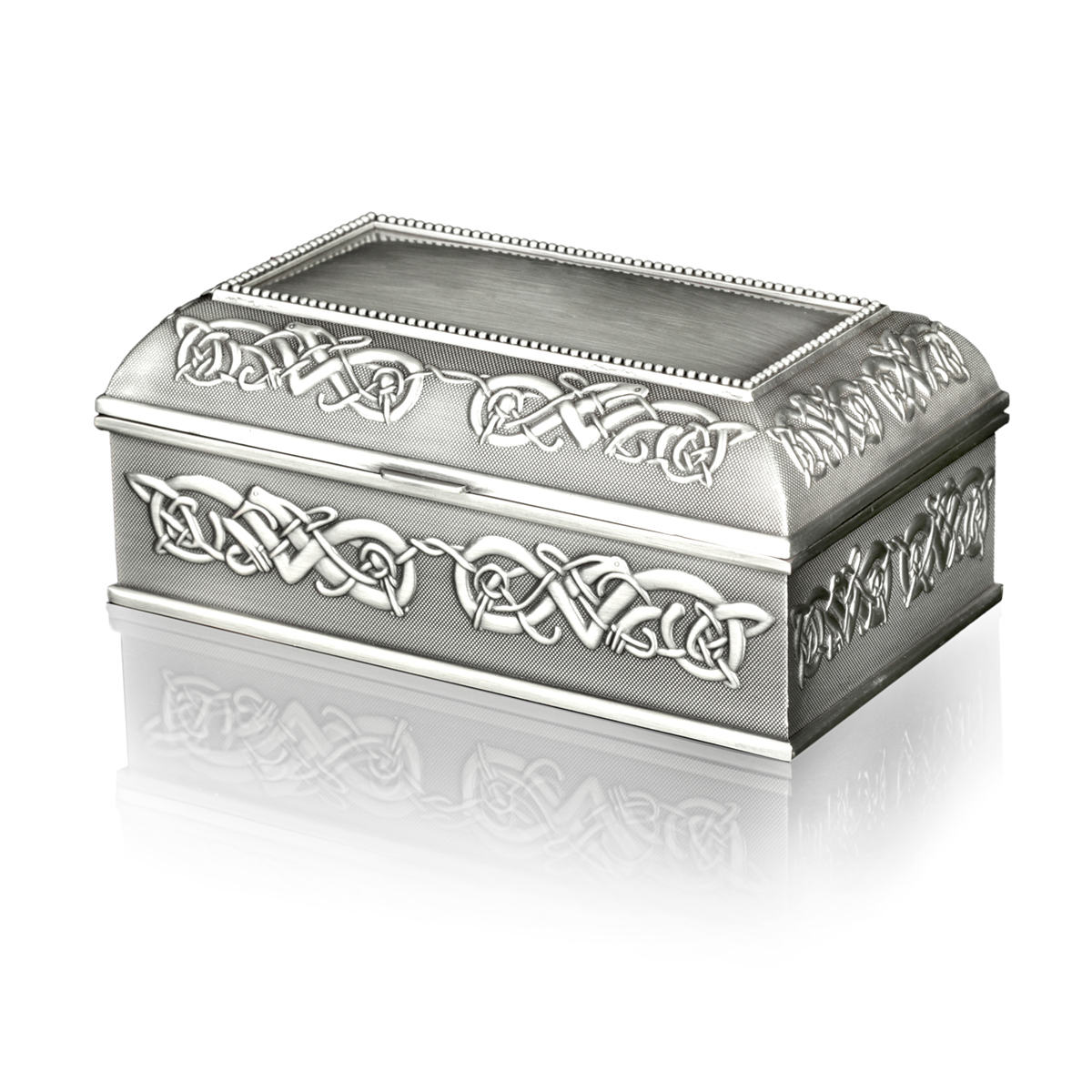 schmuck-schatulle-kasten-keltisch-silber-metall-irland-002 Große Schmuckschatulle mit keltischen Motiven - handgefertigt in Irland
