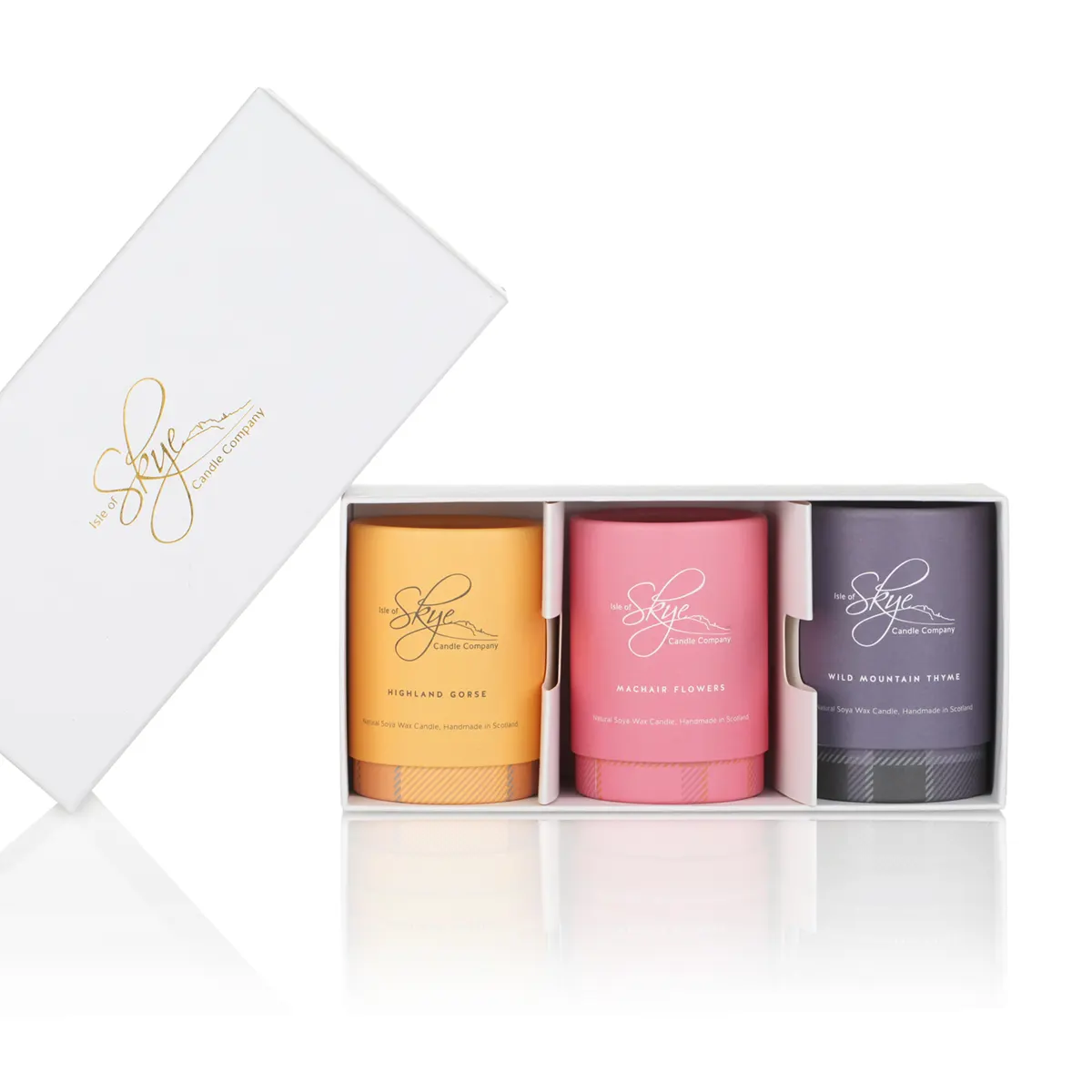 Isle of Skye Candles - Wee Scottish Collection: 3 Duftkerzen Geschenkset: Highland Gorse,  Machair Flower, Wild Mountai Thyme