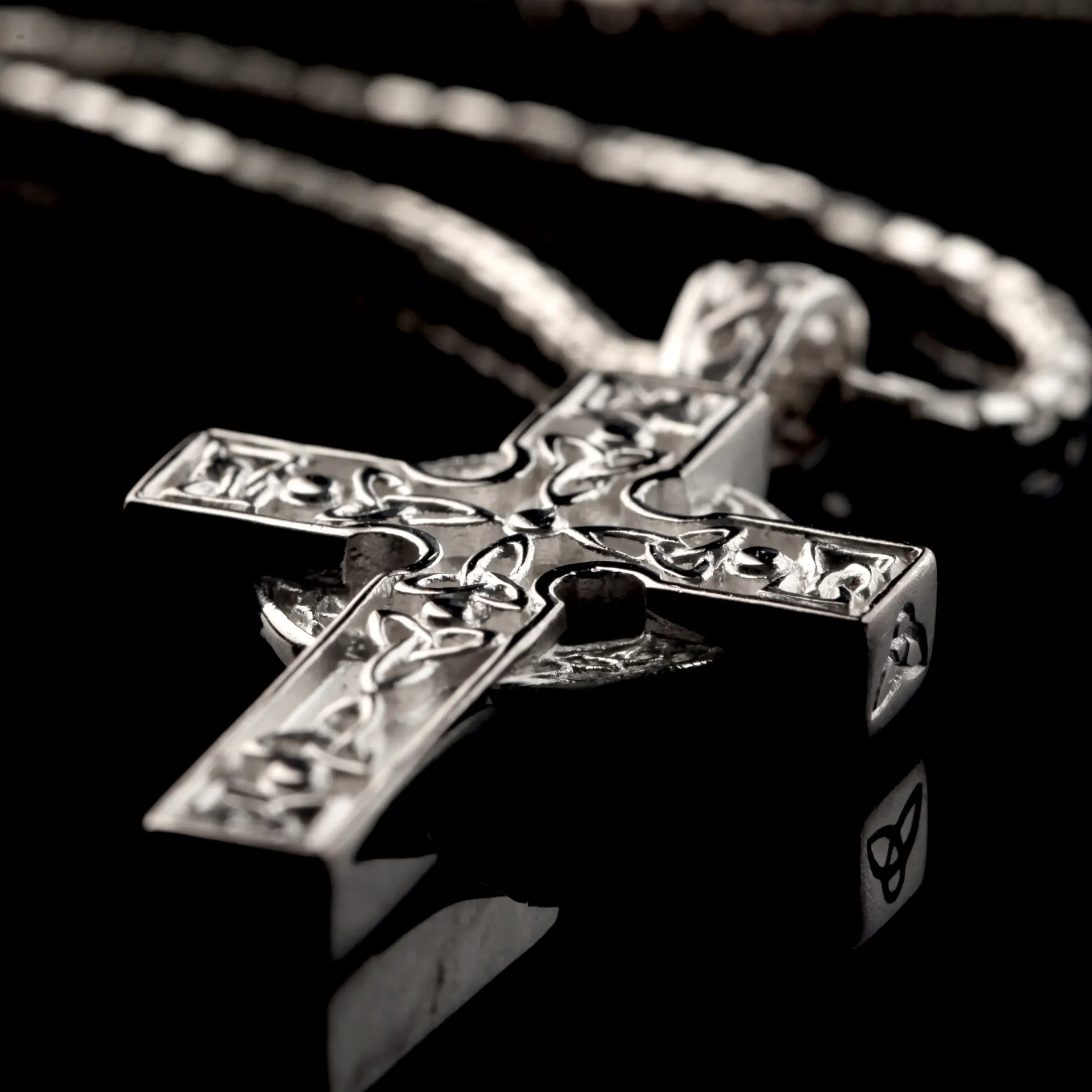 Trinity Celtic Cross - Keltisches Kreuz Anhänger handgefertigt in Irland