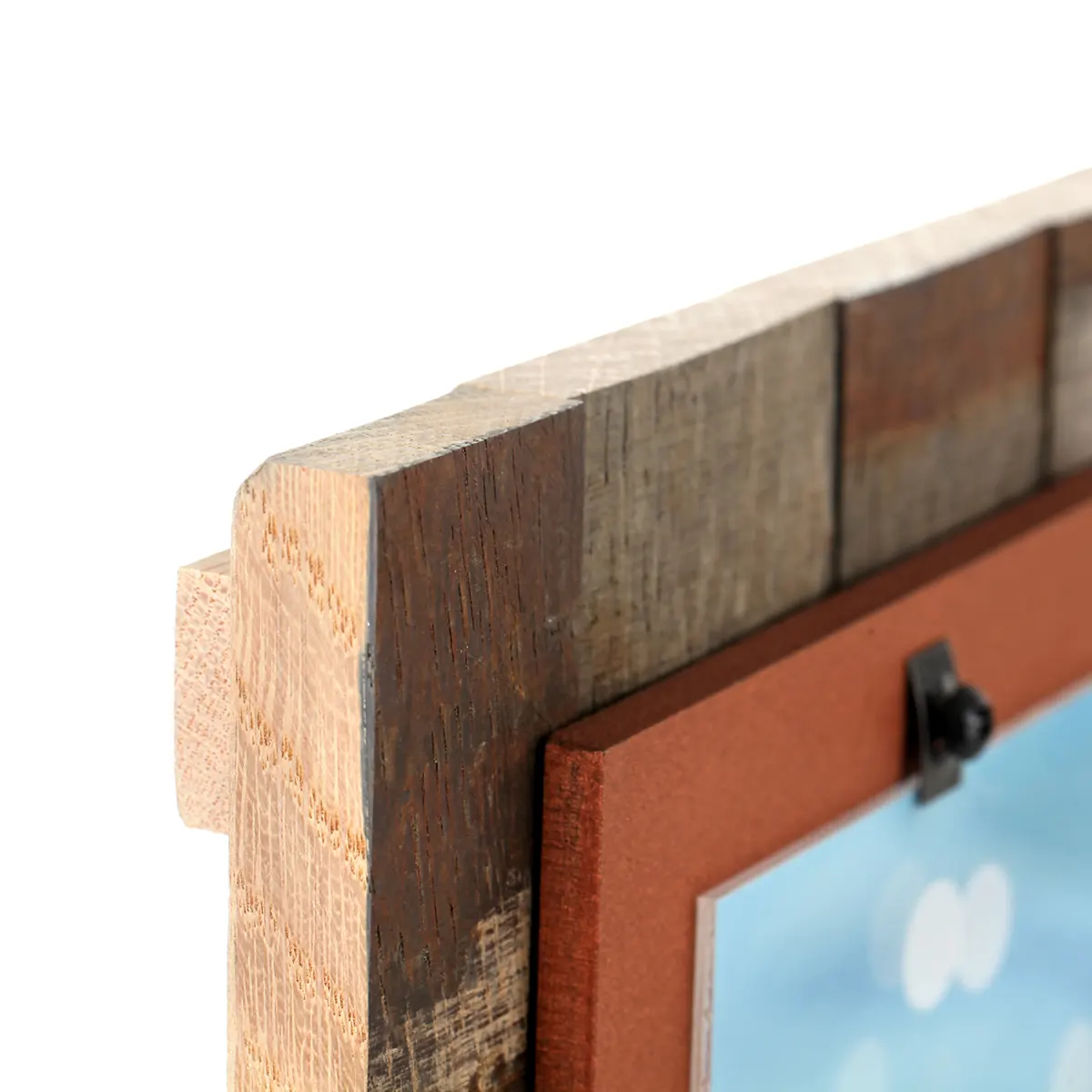  Whiskyfass-Fotorahmen 3x 10x15 cm - Handgefertigt aus recyceltem Fassholz (Eiche)