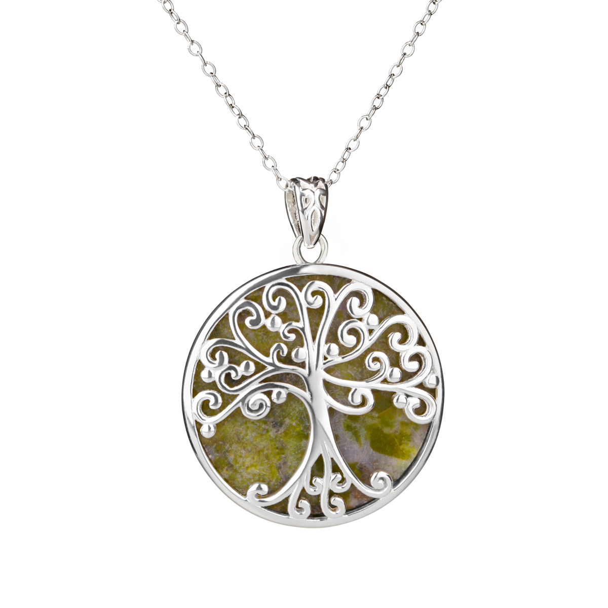 Connemara Tree of Life - irischer Lebensbaum Kette aus Silber & Marmor