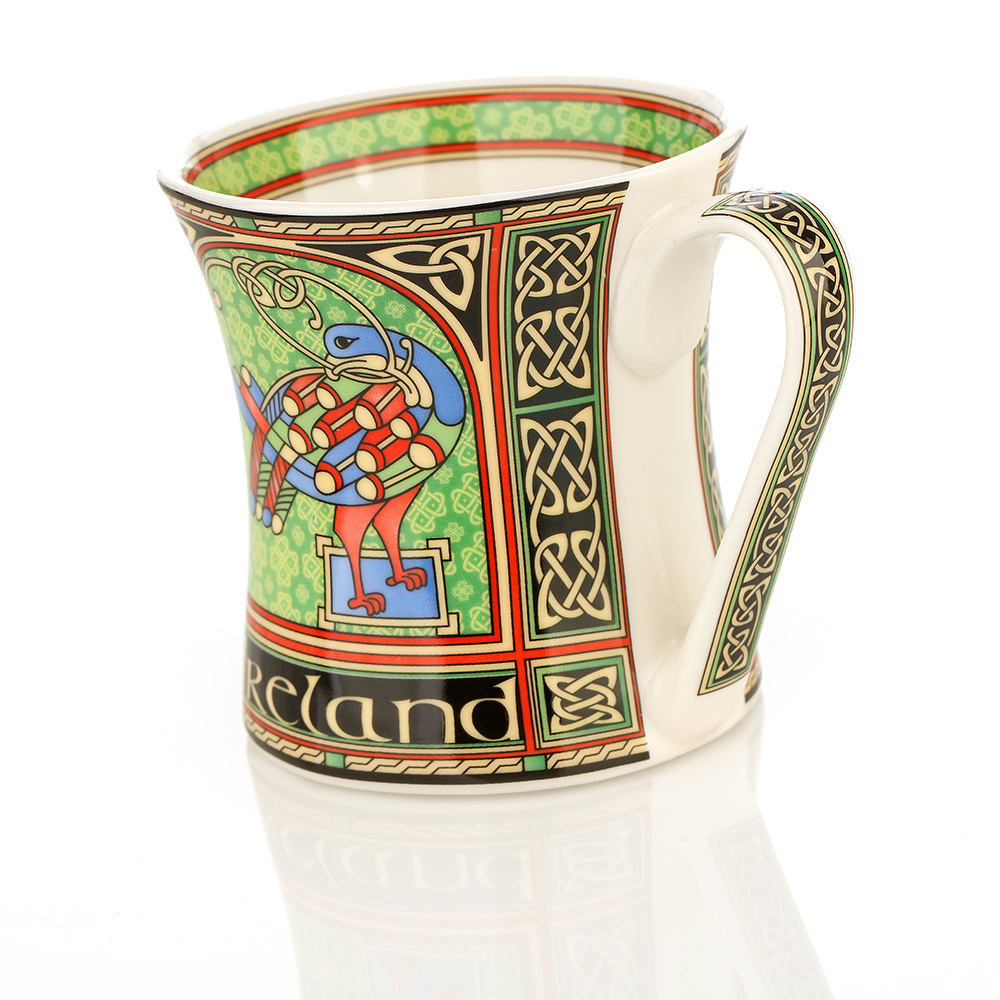 Celtic Peacock  Mug - verzierter Kaffeebecher mit Pfauen & keltischem Muster