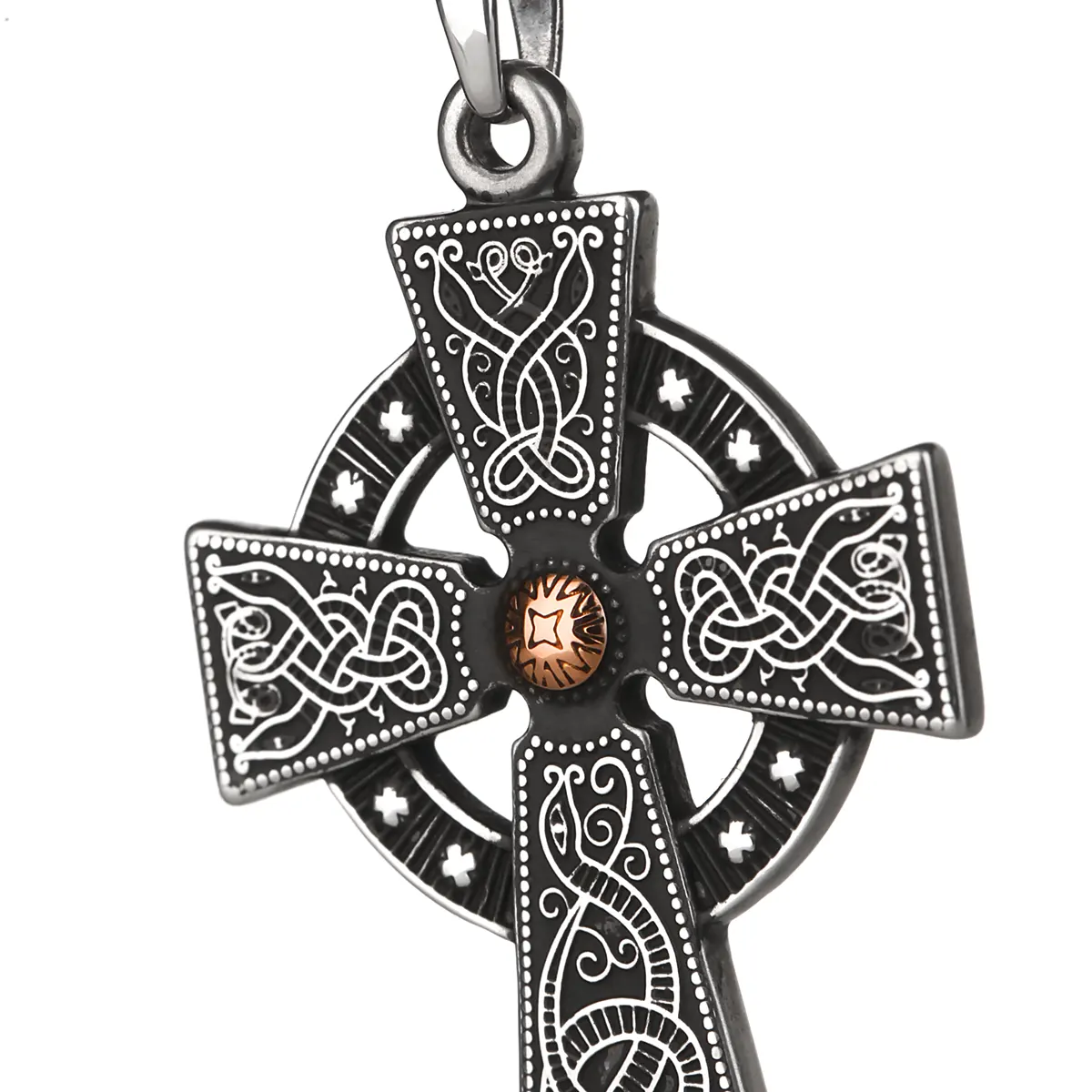 Antique Celtic Warrior Cross - keltisches Kreuz Anhänger & Kette aus Irland