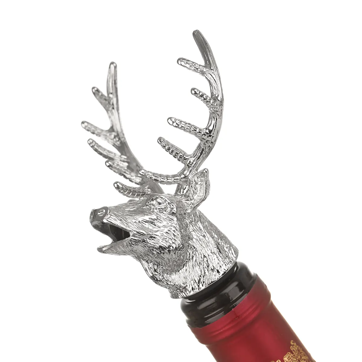 Highland Stag Wine Pourer - Edelstahl Flaschen-Ausgießer mit Hirschkopf