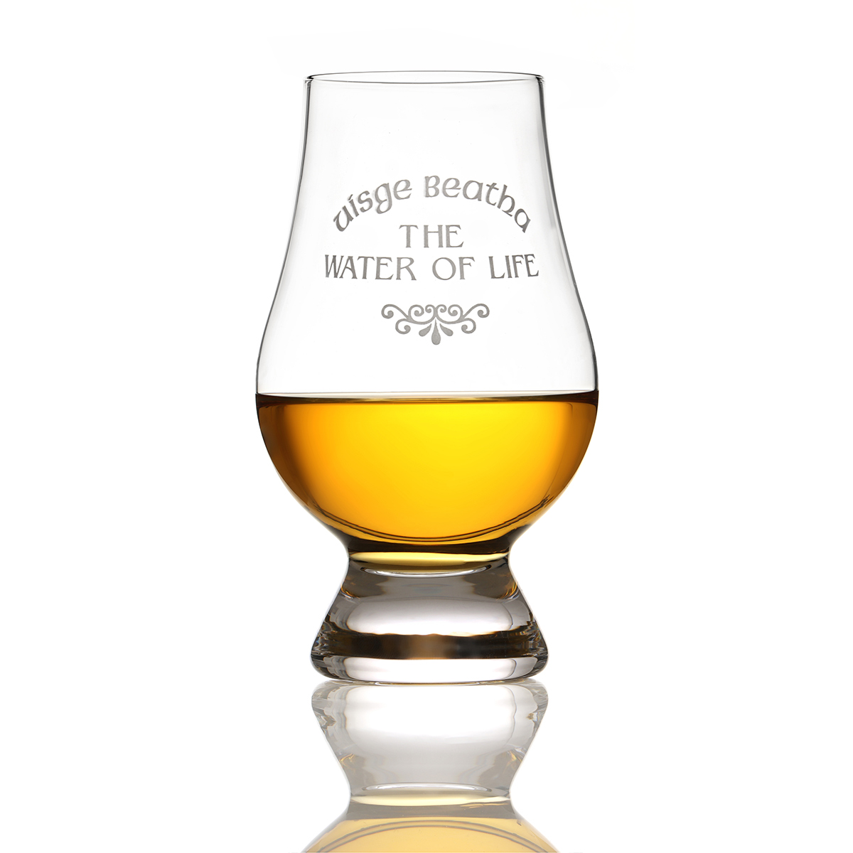 Glencairn Whisky Tasting Glas mit Gravur 'Uisge Beatha - The Water Of Life'